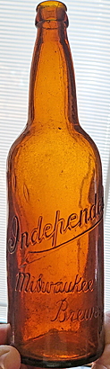 INDEPENDENT MILWAUKEE BREWERY EMBOSSED BEER BOTTLE