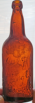 JUNG BREWING COMPANY EMBOSSED BEER BOTTLE