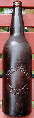 JUNG BREWING COMPANY EMBOSSED BEER BOTTLE