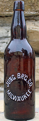 JUNG BREWING COMPANY EMBOSSED BEER BOTTLE