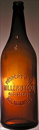 MILLER BREWING COMPANY EMBOSSED BEER BOTTLE