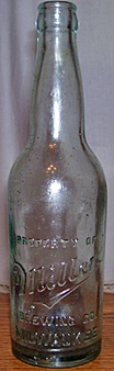 MILLER BREWING COMPANY EMBOSSED BEER BOTTLE