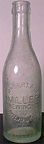 MILLER BREWING COMPANY EMBOSSED BEER BOTTLE