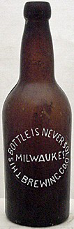 MILWAUKEE BREWING COMPANY EMBOSSED BEER BOTTLE