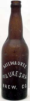 MILWAUKEE WAUKESHA BREWING COMPANY EMBOSSED BEER BOTTLE