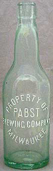 PABST BREWING COMPANY EMBOSSED BEER BOTTLE