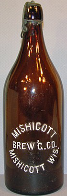 MISHICOTT BREWING COMPANY EMBOSSED BEER BOTTLE