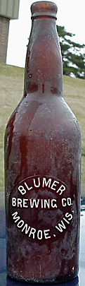 BLUMER BREWING COMPANY EMBOSSED BEER BOTTLE