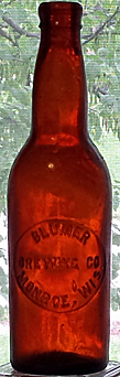 BLUMER BREWING COMPANY EMBOSSED BEER BOTTLE