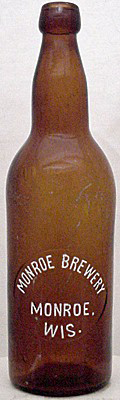 MONROE BREWERY EMBOSSED BEER BOTTLE