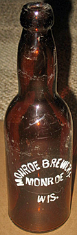 MONROE BREWERY EMBOSSED BEER BOTTLE