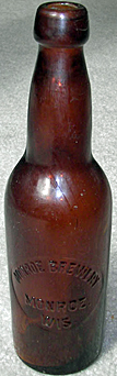 MONROE BREWERY EMBOSSED BEER BOTTLE