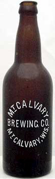 MT CALVARY BREWING COMPANY EMBOSSED BEER BOTTLE