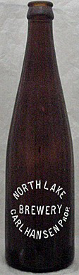 NORTHLAKE BREWERY EMBOSSED BEER BOTTLE