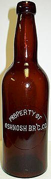 OSHKOSH BREWING COMPANY EMBOSSED BEER BOTTLE