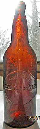 OSHKOSH BREWING COMPANY EMBOSSED BEER BOTTLE