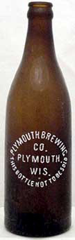 PLYMOUTH BREWING COMPANY EMBOSSED BEER BOTTLE