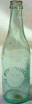 PLYMOUTH BREWING COMPANY EMBOSSED BEER BOTTLE