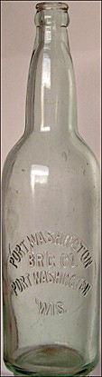 PORT WASHINGTON BREWING COMPANY EMBOSSED BEER BOTTLE