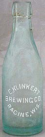 E. KLINKERT BREWING COMPANY EMBOSSED BEER BOTTLE