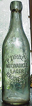 MILWAUKEE LAGER EMBOSSED BEER BOTTLE