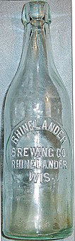 RHINELANDER BREWING COMPANY EMBOSSED BEER BOTTLE