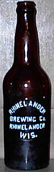 RHINELANDER BREWING COMPANY EMBOSSED BEER BOTTLE