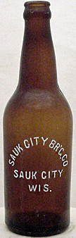 SAUK CITY BREWING COMPANY EMBOSSED BEER BOTTLE