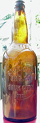 SAUK CITY BREWING COMPANY EMBOSSED BEER BOTTLE