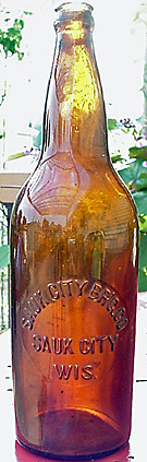 SAUK CITY BREWING COMPANY EMBOSSED BEER BOTTLE