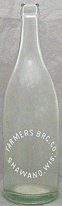 FARMERS BREWING COMPANY EMBOSSED BEER BOTTLE