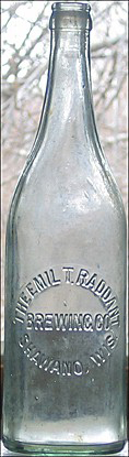 THE EMIL T. RADDANT BREWING COMPANY EMBOSSED BEER BOTTLE