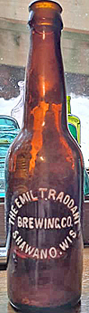 THE EMIL T. RADDANT BREWING COMPANY EMBOSSED BEER BOTTLE