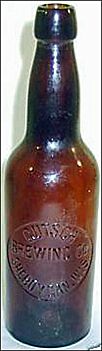 GUTSCH BREWING COMPANY EMBOSSED BEER BOTTLE