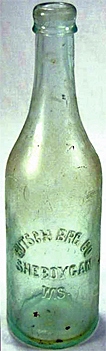 GUTSCH BREWING COMPANY EMBOSSED BEER BOTTLE