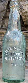 STEVENS POINT BREWING COMPANY EMBOSSED BEER BOTTLE