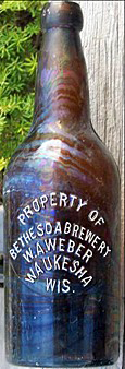 BETHESDA BREWERY WILLIAM A WEBER EMBOSSED BEER BOTTLE