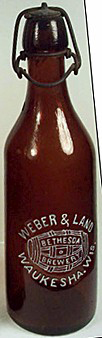 WEBER & LAND BETHESDA BREWERY EMBOSSED BEER BOTTLE