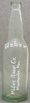 WEBER BREWING COMPANY EMBOSSED BEER BOTTLE