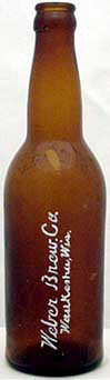 WEBER BREWING COMPANY EMBOSSED BEER BOTTLE