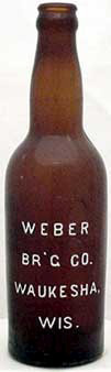 WEBER BREWING COMPANY EMBOSSED BEER BOTTLE