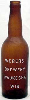 WEBERS BREWERY EMBOSSED BEER BOTTLE