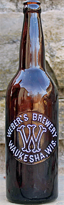 WEBERS BREWERY EMBOSSED BEER BOTTLE