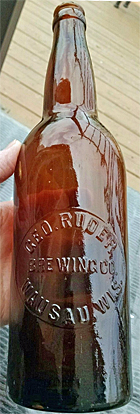 GEORGE RUDER BREWING COMPANY EMBOSSED BEER BOTTLE