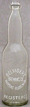 BELVIDERE BREWING COMPANY EMBOSSED BEER BOTTLE
