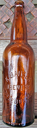 K. BALZER BREWERY EMBOSSED BEER BOTTLE