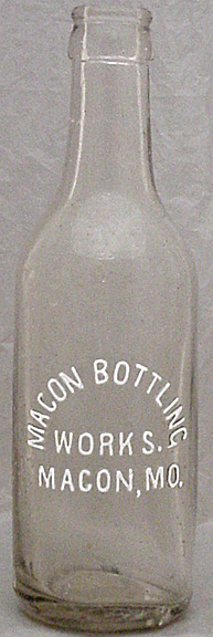 MACON BOTTLING WORKS MACON MISSOURI SODA BOTTLE