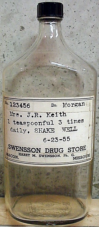 SWENSSON DRUG STORE DISPLAY MEDICINE BOTTLE